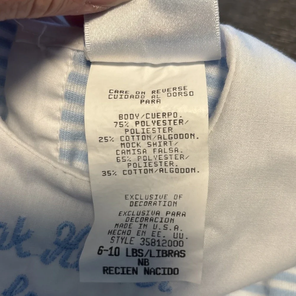 Vtg ALEXIS boys One Piece Romper Thank Heaven For Little Boys Newborn 6-10 Lbs